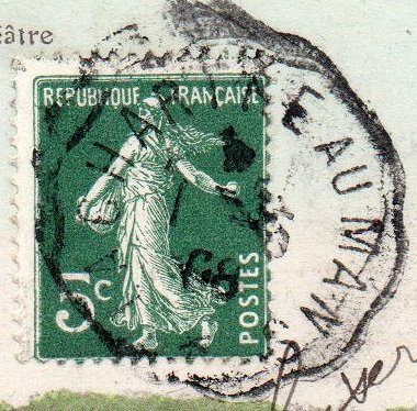 Courrier-Convoyeur-Ligne du Tramway La Chartre au Mans May 1908 Early Pothion Type III